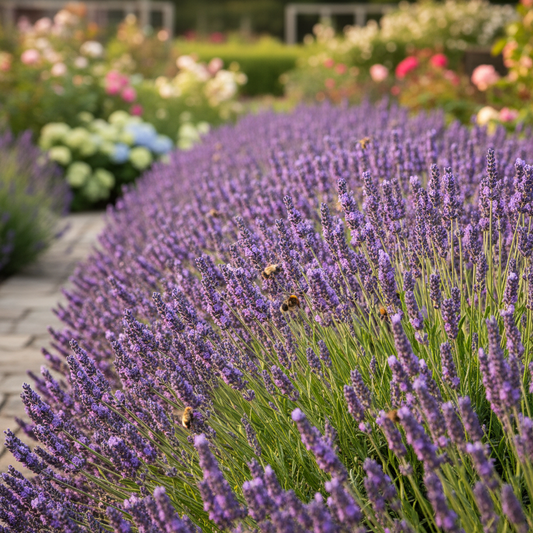 Lavender Row in Garden